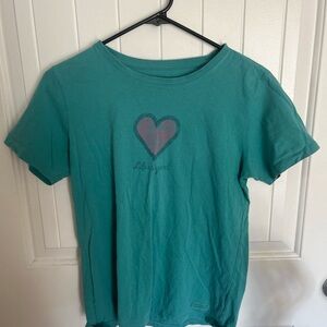 Life Is Good Teal Short-Sleeve Heart Tee